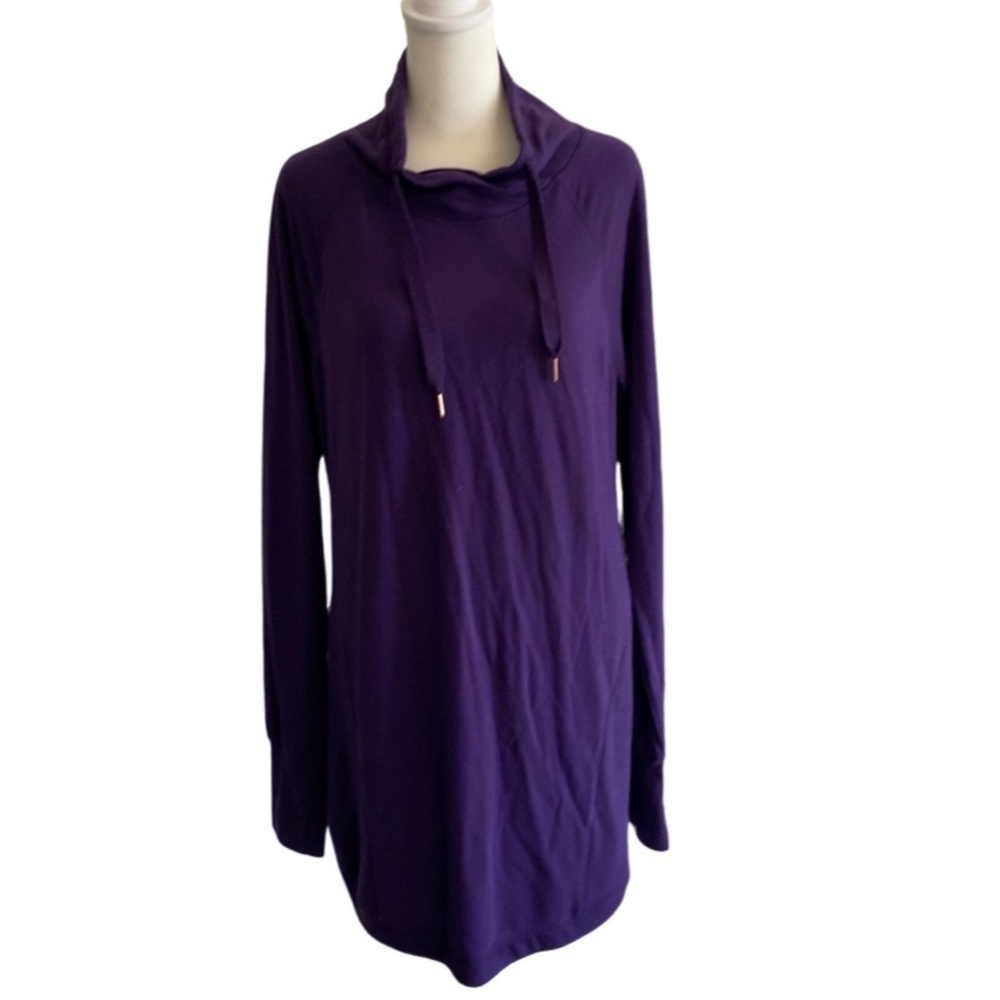 Tek Gear DryTek long sweatshirt. Size L. Purple. Cowl neck. Pockets.